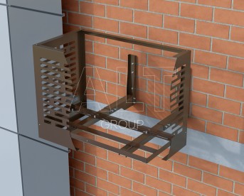 Корзины для внешнего блока кондиционера с наружным креплением, модель Выдвижная фасадная корзина для кондиционера Тип 1.2 C